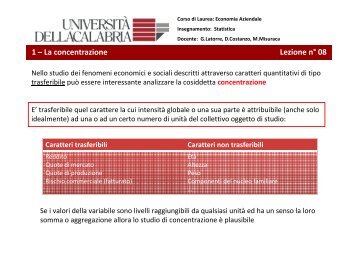 1 - Dipartimento di Economia e Statistica