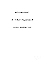 Konzernabschluss der Software AG, Darmstadt zum 31. Dezember ...