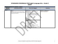 STANDARDS CROSSWALK FOR English Language Arts – Grade 5