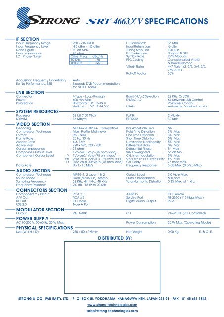 SRT 4663XV Brochure - Strong Technologies