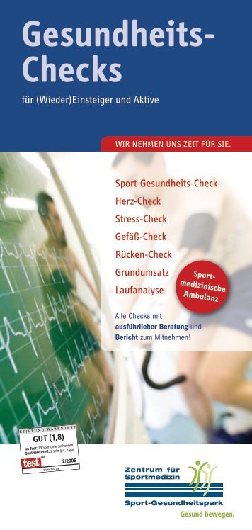 Gesundheits- Checks - SPORT-GESUNDHEITSPARK BERLIN eV