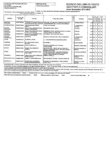 libri di testo liceo linguistico 2011/2012 - Liceo Platone