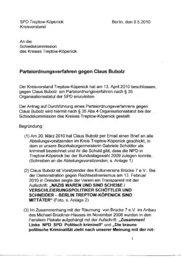 Parteiordnungsverfahren gegen Claus Bubolz