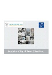 Sustainability of Beer Filtration - European Brewery Convention