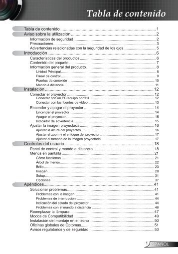 EP720 Manual - Optoma