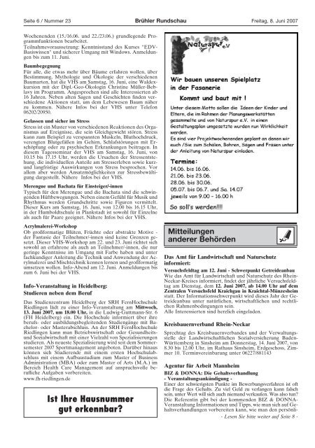 Amtsblatt KW23 2007 - Gemeinde Brühl