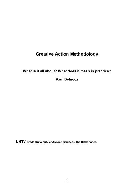 Download Creative Action Methodology - Nhtv