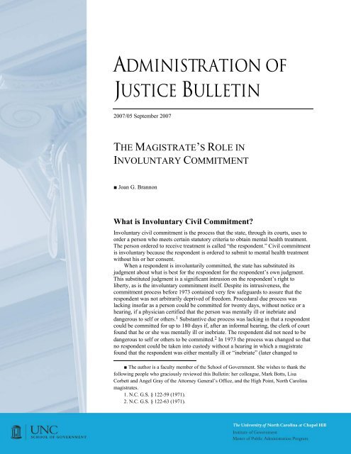 administration of justice bulletin - School of Government Bookstore ...