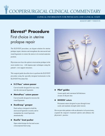 Elevest Procedure Clinical Information - CooperSurgical