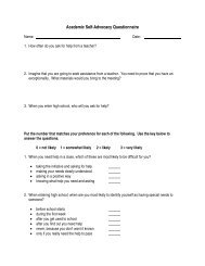Self Determination And Self Advocacy Skills Questionnaire Self Determination And Self Advocacy Skills Questionnaire