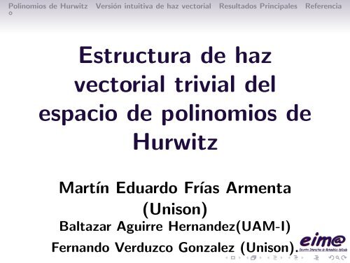 Estructura de haz vectorial trivial del espacio de polinomios de Hurwitz