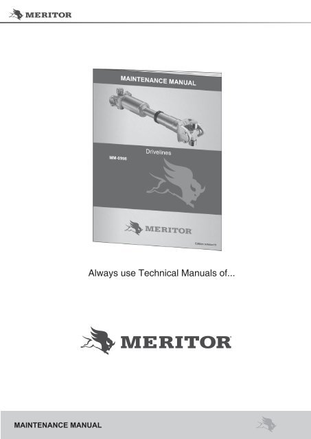 MAINTENANCE MANUAL - Meritor