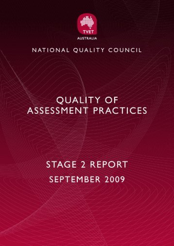 Quality of Assessment Practices - National Skills Standards Council