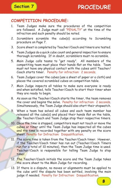 TOURNAMENT RULES - You CAN Do the Rubik's Cube!