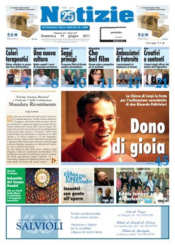 Edizione nÃ‚Â° 24 del 19-06-2011 (pdf da 9.310 KB) - Webdiocesi