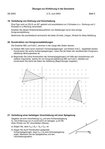 Ãbungen zur EinfÃ¼hrung in die Geometrie - WWW-Seiten von ...