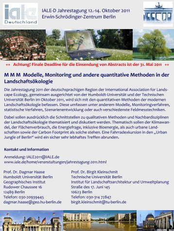 MMM Modelle, Monitoring und andere quantitative ... - IALE-D