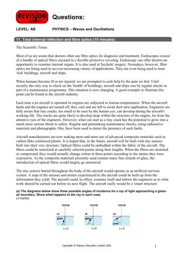 11. Total internal reflection and fibre optics (15 minutes) - Pearson