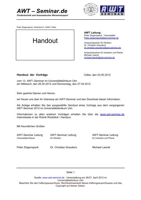 Download Handout (PDF) - AWT-Seminar