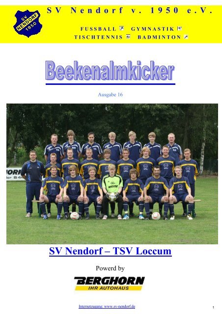 Ausgabe Nr. 16 - beim SV Nendorf