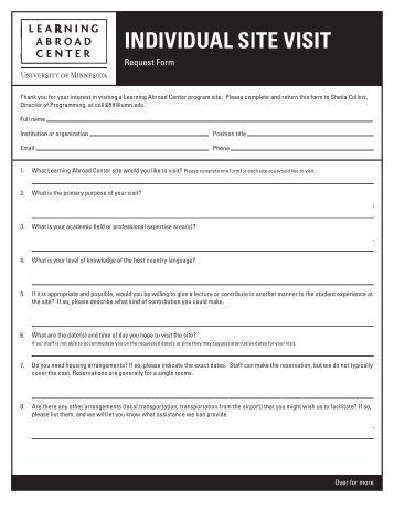 LAC Individual Site Visit Request Form - Learning Abroad Center
