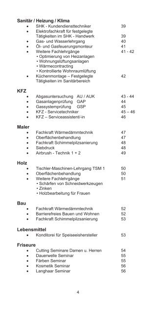 LEHRGANGSPROGRAMM - Handwerkskammer Bremen