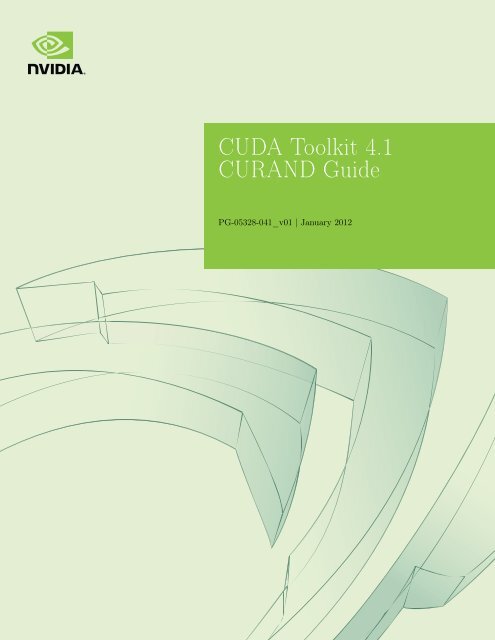 CUDA Toolkit 4.1 CURAND Guide