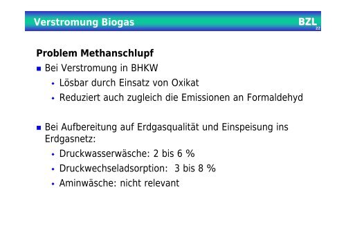 Stand der Technik der Emissionsminderung bei Biogasanlagen