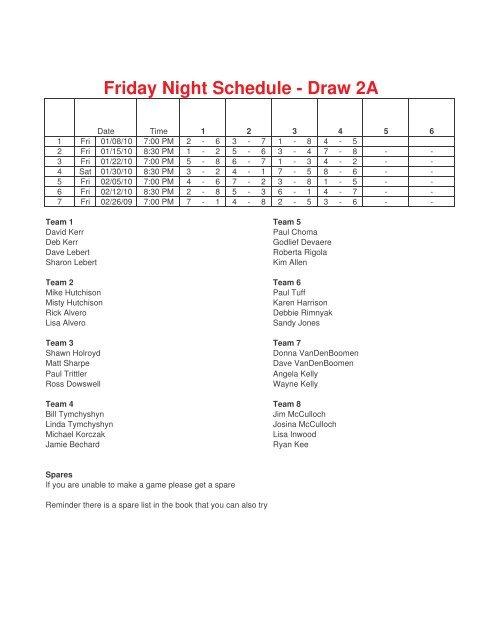 friday night 2nd draw - St Thomas Curling Club