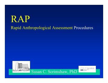Rapid Anthropological Assessment Procedures Susan C ...