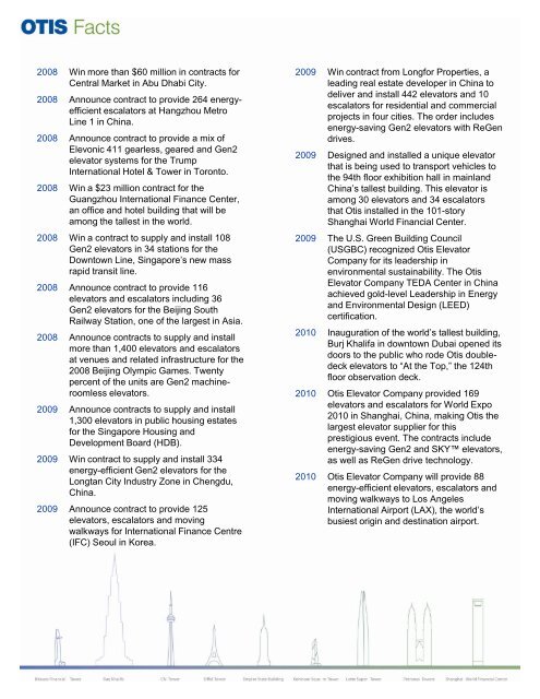 OVERVIEW, SIZE AND SCOPE REVENUES - Otis Elevator Company