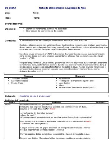 Ficha de Planejamento e AvaliaÃ§Ã£o - Palestras Diversas