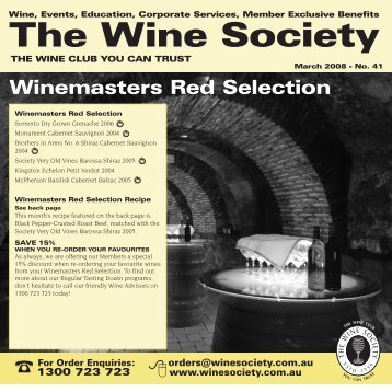 Winemaster's Selection March 2008 - Red - The Wine Society