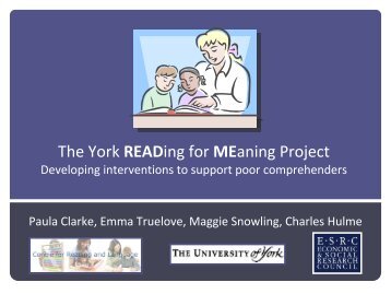 The York READing for MEaning Project