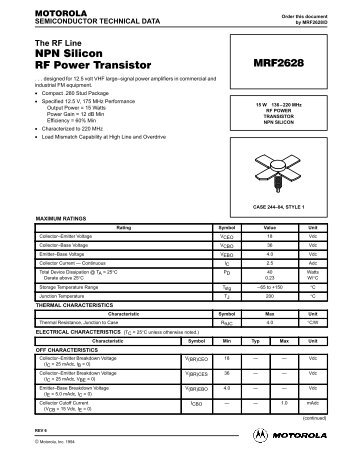 NPN Silicon RF Power Transistor MRF2628 - CB Tricks