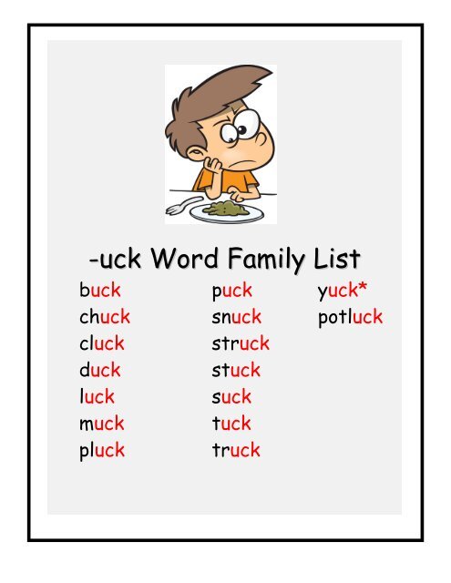 uck FAMILY Set - Word Way