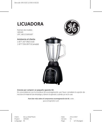 Licuadora - GE :: Housewares