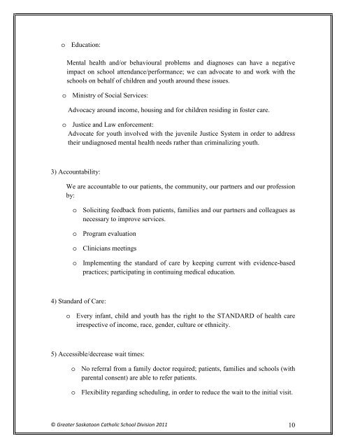 Social Paediatrics in Saskatoon in Association with St. Mary's