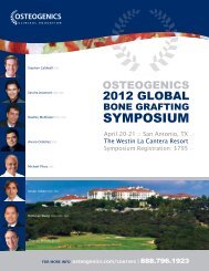 2012 Global Bone Grafting Symposium brochure - Osteogenics