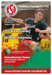 27432 Bremervörde Telefon 04761/2623 - TSV Bremervörde Handball