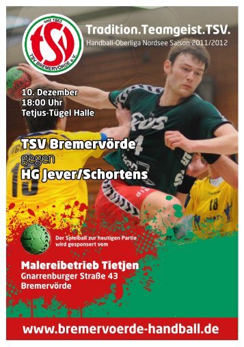 27432 Bremervörde Telefon 04761/2623 - TSV Bremervörde Handball