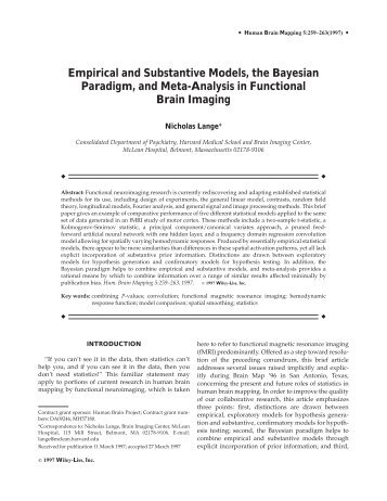 Empirical and substantive models, the Bayesian ... - Purdue University