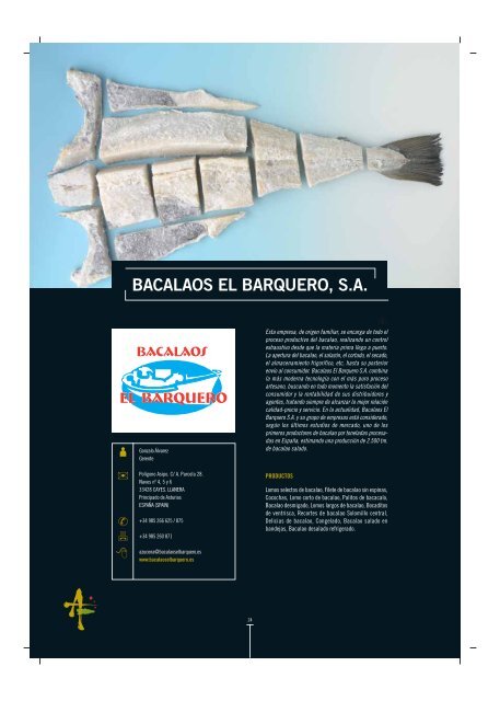 BACALAOS EL BARQUERO, S.A. - Asturex