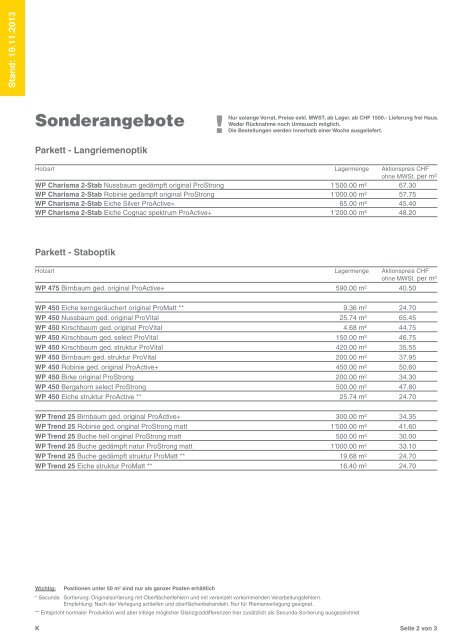 Sonderangebote - Parkett-Reno