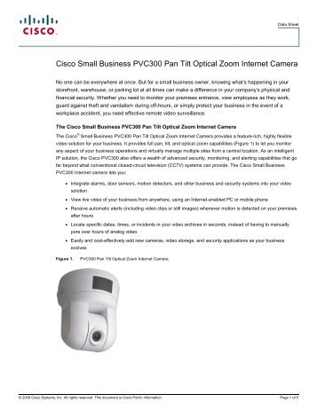 Cisco Small Business PVC300 Pan Tilt Optical ... - DOMUSWIRE