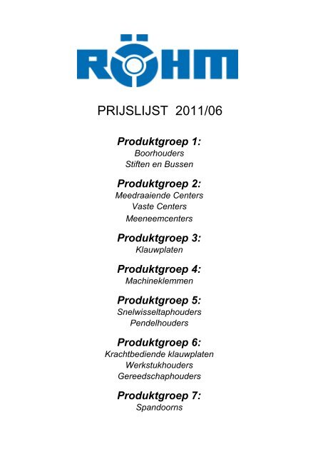 PRIJSLIJST 2011/06 - Klein Tooling