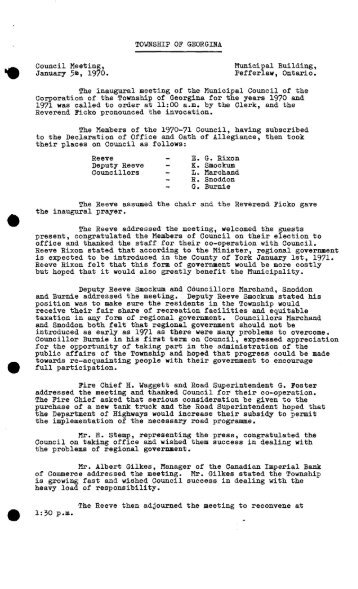 1970 Georgina - Council Minutes - Georgina Electronic-records ...