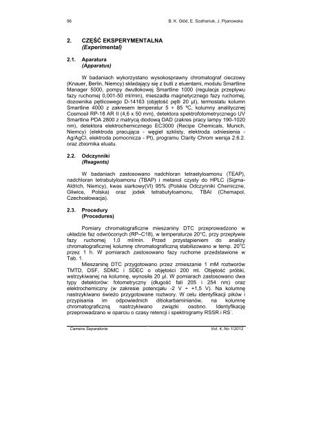 Volume 4/Number 1/2012 - ZakÅad Chemii Analitycznej ...