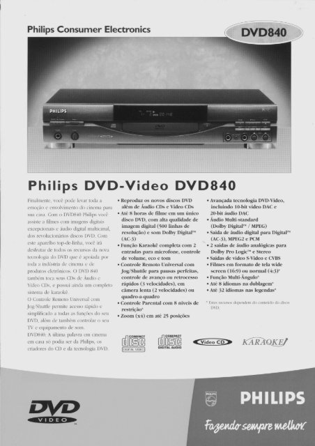 Philips Dvd Video Dvd840