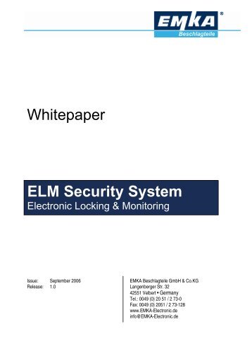 Whitepaper ELM Security System - EMKA Beschlagteile